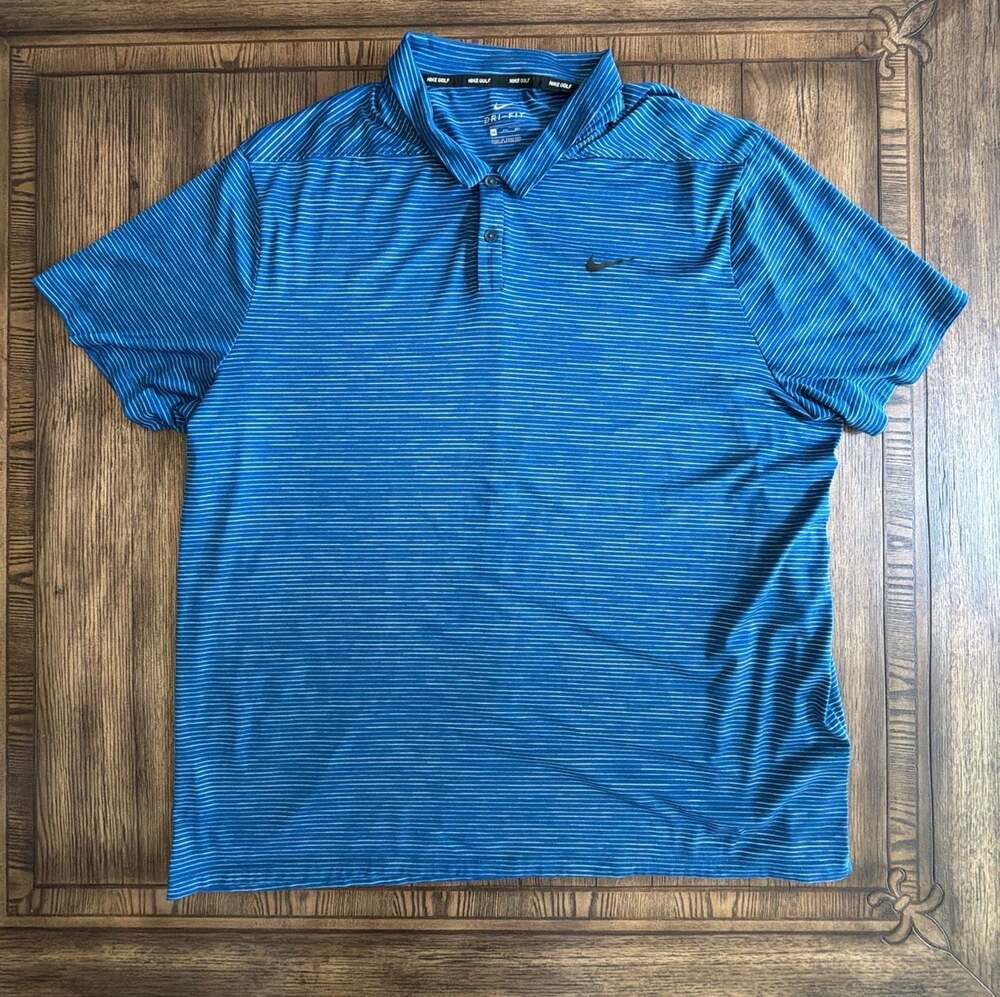 Nike Golf Tiger Woods Collection Dri-FIT Striped Polo Shirt XXL